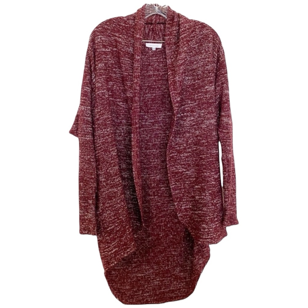 Dailylook Burgundy Long Open Cardigan Sweater Large